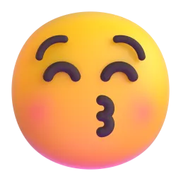 kissing face with closed eyes