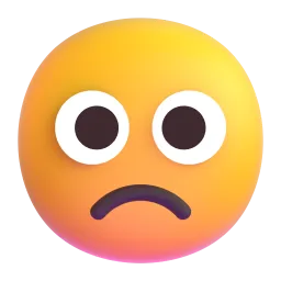 slightly frowning face
